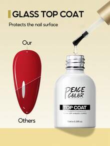 peacecolor طلاء أظافر جل شفاف بدون مسح وبدون حمض 10 مل، طلاء أظافر جل معالجة LED/UV طويل الأمد - 10 مل - مشاهدة 3