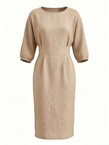 Women Long Dresses - 卡其色 - 查看 6