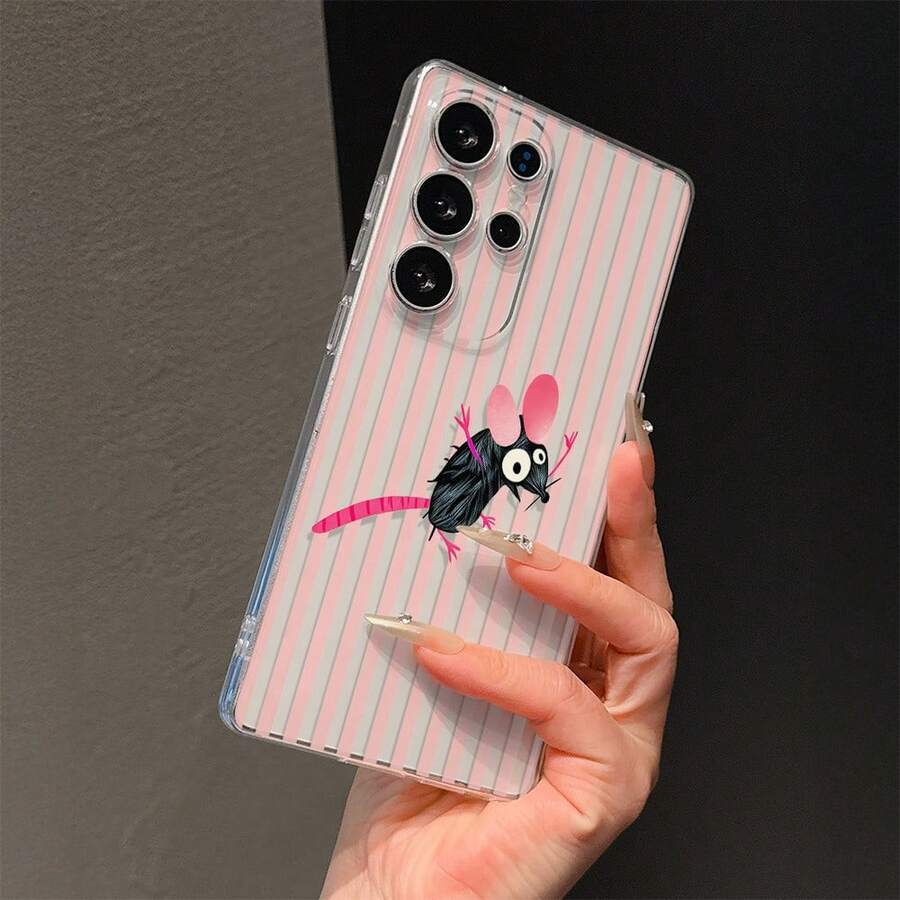1个透明防震防滑TPU软手机壳，采用UV印刷条纹图案和黑色鼠标组合设计，兼容安卓手机Galaxy S25 S25Plus S25Ultra S24 S24Plus S24Ultra S23 S23Plus S23Ultra S23FE S22 S22Plus S22Ultra S21 S21Plus S21Ultra A56 A55 A54 A53 A52 A51 A23 A22 A24 A25 A26 A12 A13 A14 A15 A16 A32 A33 A34 A35 A36 A05 A05S A06 A07 F15 M15 M55 A17 A37 A57 S25FE S26 S26Plus S26Edge S26Ultra A3 A5 13C 14C 15C Honor 400 400Pro 500 500Pro - 彩色 - 查看 1
