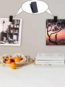30pcs Self-Adhesive Wall Tapestry Clips, Plastic Adhesive Clips, Small Hanging Spring Clips, Double-Sided Adhesive Spring Clips, Suitable For Posters, Photo Paper, Flags, Home And Office, Strong Adhesive Brackets, Suitable For Dorm Wall Art, Quick Installation Without Drilling - Black - View 4