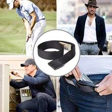 49.21 Inch Hidden Zipper Belt - Anti-Theft Waist Bag, Unisex Portable Wallet, Durable Multi-Function Belt Design With Hidden Zipper Wallet - A - View 7