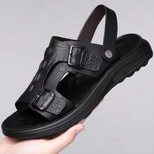 Sandalias para hombres Sandalias de verano para hombre: nuevo modelo con suela blanda, impermeables y antideslizantes, aptas tanto para conducir como para la playa - Negro - Ver 5