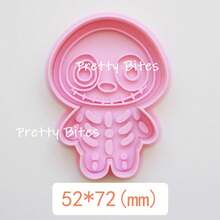 Cartoon Halloween Mummy Cookie Cutters Set Skull Skeleton Zombie Pressable Fondant Stamp Mold Halloween Party Cake Baking Tools - Pink - View 11
