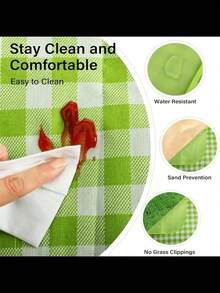 Extra Large 200x300cm Green Picnic Blanket, Lightweight Foldable Waterproof Outdoor Camping Beach Mat Easy To Carry For Travel Park Hiking ,Hiking Picnic Mat Lightweight - Outdoor Picnic Essentials - màu xanh lá - Xem 6