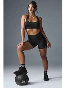 Alo Yoga High-Waist Biker Shorts | Signature Airbrush Fabric | Sculpting & Smoothing Tech | 5" Or 7" Inseam Options | Street-To-Studio Essential | Anti-Odor & Moisture-Wicking Performance - View 6
