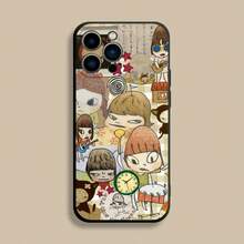 Y-Yoshitomos Art N-Nara Phone Case For IPhone 17,16,15,14,13,12,Pro,Max,Plus,E,SE4,Air,Mini Black Soft Coverkuromi Red Phone Case Anti-Drop Black Phone Case Shockproof Minimalist Funny Phone Case Pink Gifts Phone Accsesories - z1 - Xem 3