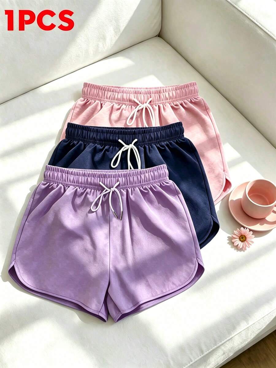 Quần short nữ nhiều màu sắc, thoáng khí và thoải mái, thích hợp cho thể dục, chạy bộ và các hoạt động nhẹ. - Màu tím - Xem 1