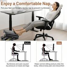 4-fach Höhenverstellbarer Fußhocker Mit Weicher Massage-Fußablage & Stabilem Stahlgestell – Ergonomische Entlastung Für Büro, Wohnzimmer & Reisen - A - Übersicht 2