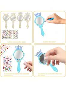 12pcs Handmade Wooden Mirrors, Ideal For Girls To Decorate As Princess Mirrors Or DIY Painting. Suitable For Christmas, Creative Handicraft Activities. Set Includes 12 Colored Pencils And 1 Handmade Sticker - DIY Painting Template. Great For Girls' Decoration, Princess Tea Party Gifts, Christmas Or Birthday Gifts, Art Activities, Birthday Gifts And Holiday Gifts. - Multicolor - View 8