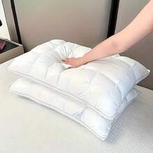 2pcs Luxury Hotel Pillow, Deep Sleep Neck Support, Available In Multiple Colors, High Grammage, High Density, And Non-Collapse, Cool And Breathable Summer Pillow, Queen/ King Size, Suitable For Bedrooms, Sofas, Guest Rooms, Mother'S Day Gift. - 2件隨機色 - 查看 3