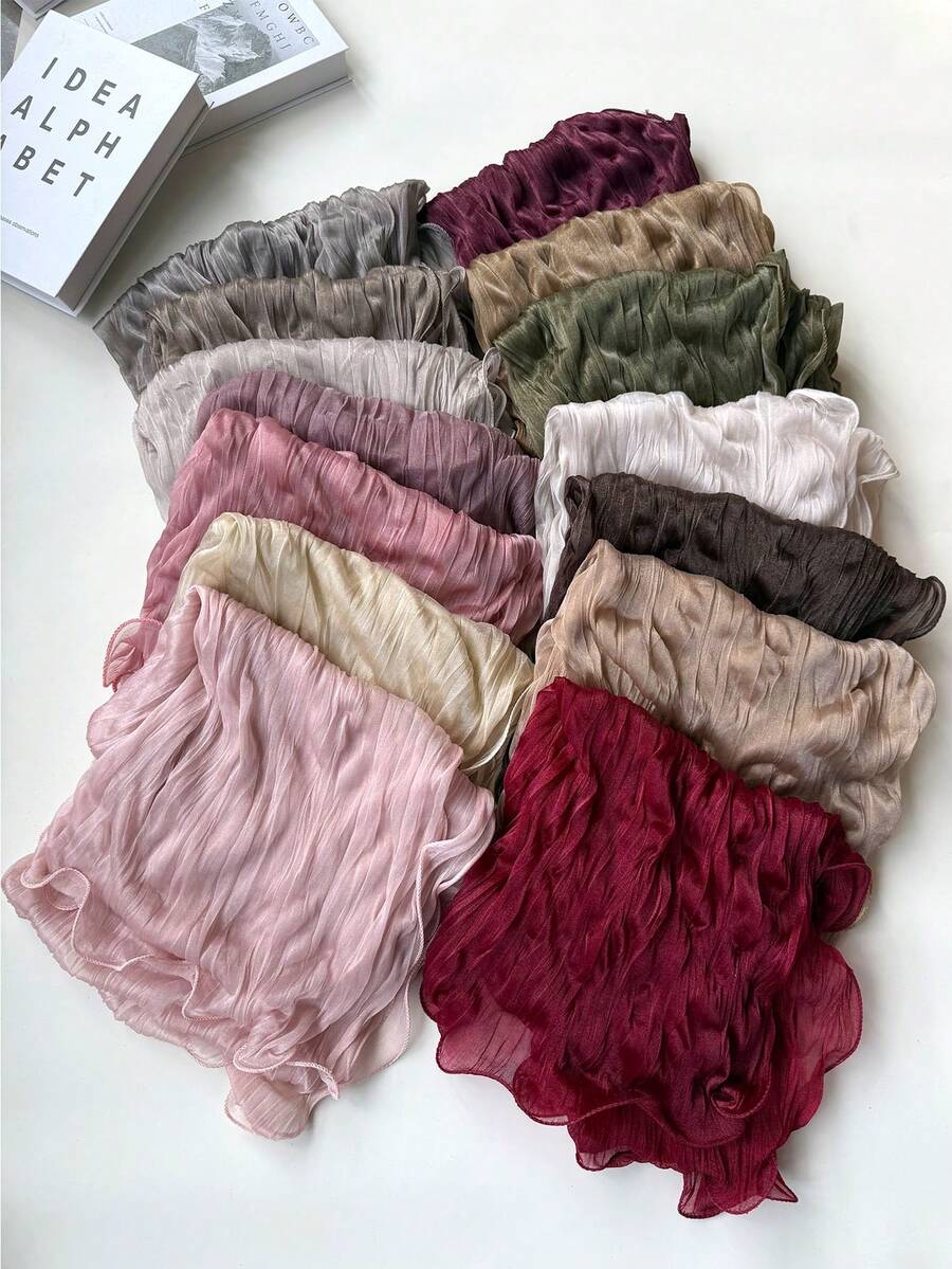 1 chiếc khăn choàng nữ đơn giản, thoải mái, thanh lịch, cổ điển, thích hợp cho mùa xuân/thu, đa năng, dùng đi biển/chống nắng. - Nhiều màu - Xem 1