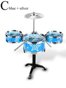 Drum Set Toy For Beginners, Percussion Instrument Jazz Drum Toy, Random 5-Pointed Star Placement On Drum Frame - Multicolor - View 16
