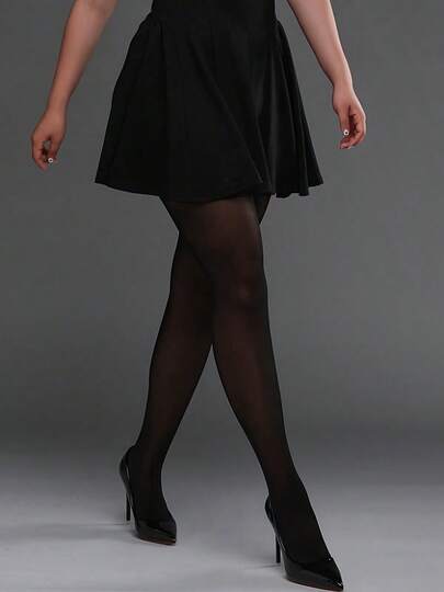 1 Pair Of Women's Black Tights, Semi-Transparent Tights, Shaping Leggings, Versatile Leggings For Spring And Autumn, Suitable For Home, Social Occasions, And Nightclubs, Comfortable And Soft.