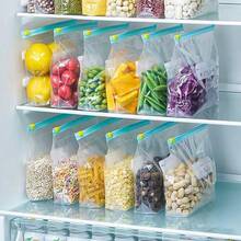 Reusable Food Storage Bags Transparent Sealed Zip Bag Kitchen Refrigerator Fresh Zipper Bag Camping Plastic Sealing Containers - Multicolor - View 10