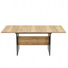 Extendable Dining Table 140/180 X 80 Cm, Suitable For 4-6 People, Rectangular Dining Table With Wood Grain, Natural, Minimalist Style Extendable Dining Table. - Natural Color - View 8