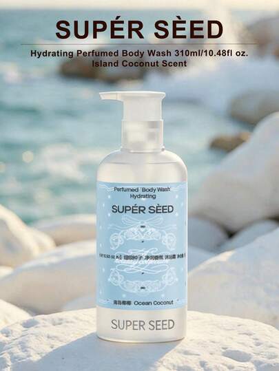 SUPER SEED Sữa tắm hương dừa đảo, hương thơm lâu dài, gel tắm dưỡng ẩm dùng hàng ngày.