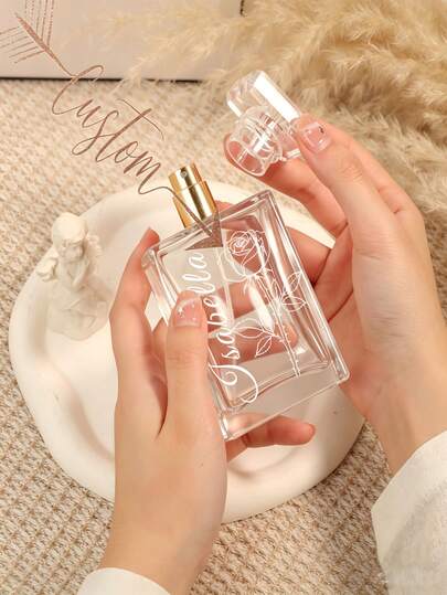 Personalized Custom Floral Perfume Refillable Empty Bottle, Birthday Gift, Women's Holiday Gift, Wedding Favor, Bridesmaid & Best Friend Gift100ml