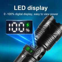Most Powerful LED Flashlight USB Rechargeable Tactical Torch Light Ultra Bright Long Shot Zoom Flashlight Fishing Lamp - Black - View 10