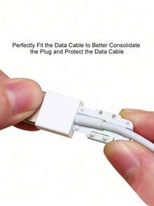 2 piezas Protector de cable de carga de teléfono de uso múltiple, funda de cable de datos, accesorio de teléfono protector de cable - Blanco - Ver 10