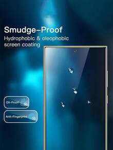 單片鋼化玻璃螢幕保護貼，相容 S21 至 S26 系列，包含 Ultra、Plus 和 Edge。附絲印黑色邊框，9H AR 高畫質玻璃，支援指紋解鎖。防油防刮、全螢幕覆蓋無氣泡，易貼附且相容手機殼，日常必備螢幕保護貼 - 無色 - 查看 4