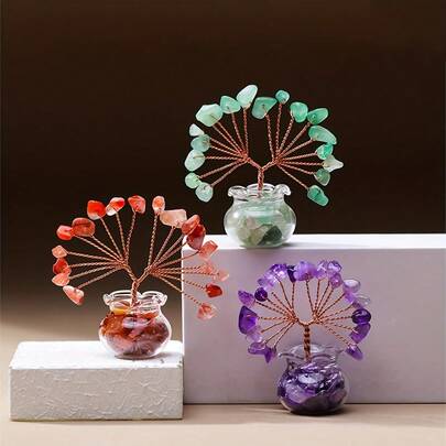 1 cây đá pha lê mini giả trang trí bàn làm việc, quà tặng Ngày của Mẹ, đồ trang trí nhà cửa, quà tặng sinh nhật, đồ dùng tiệc tùng.