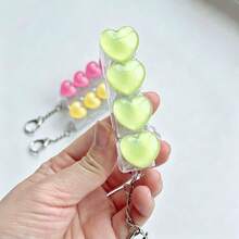 1pc New Transparent Heart-Shaped Keyboard Stress Relief Keycap Tester, Heart Keychain Accessory, Stress Relief, Mood Calming, Gift For Holidays, Birthdays, Perfect Gift - Multicolor - View 15
