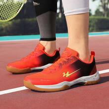 Giày tennis cổ thấp unisex nhẹ, thoáng khí, thời trang cổ điển, chống trượt, bền bỉ, thiết thực cho học sinh, thanh thiếu niên tập luyện ngoài trời. - Đỏ - Xem 3