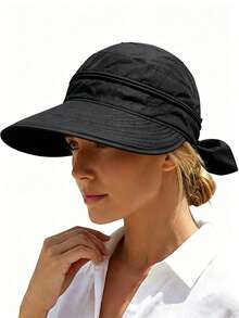2-In-1 Women's Sun Hat, Detachable Zipper, Ponytail Friendly, Lightweight Quick-Dry, UV Protection For Summer, 1/2 Pieces Set - A - View 13