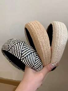 Diadema ancha trenzada estilo bohemio, accesorios para el cabello nudosos elegantes y de moda - Multicolor - Ver 2
