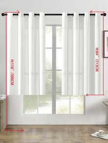 1pc/2pcs Linen Look Sheer Curtains Faux Linen Textured Semi Sheer Window Curtain Panels For Living Room Bedroom,Faux Linen Sheer Curtains Light Filtering Textured Linen Blended Curtain Drapes For Home Decor - White - View 16