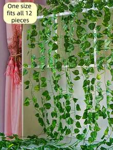 1/3/6/24pcs Artificial Evergreen Ivy Wreath, Fake Vine Hanging Plants For Room, Bedroom Wall Decor, Green Leaves For Jungle Theme Party Wedding Decoration, Artificial Plants, All Season Decor, Desk Decor, Garden Decor, Room Decor Supplies, Birthday Gift - 12 Pcs - View 13