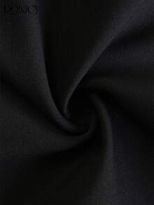 DONICY Robe noire mini pour femme, robe de soirée élégante avec encolure carrée, ligne A, bretelles spaghetti scintillantes - Noir - Voir 4