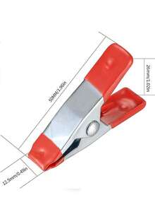 2-Inch Red Heavy Duty Spring Clamps, PVC Plastic Coated Handles, Suitable For DIY Woodworking, Home Decor Or Industrial Production - A - View 2
