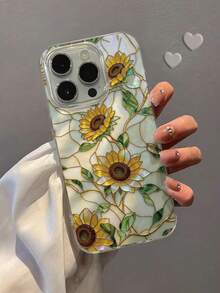 花朵羽毛雪纺E款彩色玻璃向日葵彩绘防摔手机壳，兼容 14、14 Pro、14 Pro Max、13、13 Pro、13 Pro Max、11、11 Pro Max、12、12 Pro、12 Pro Max、XR、XS、15、15 Pro、15 Pro Max、16、16 Pro、16 Pro Max、17、17 Pro、17 Air、17 Pro Max、S23、S24、A04、A05、A14、A12、A15、A33、A53、A32、A35、A34、13、13 Pro、14、14 Pro、15、15 Pro系列，高级防摔手机壳 - 彩色 - 查看 8