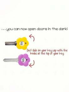 12/8/6/1pc Cute Colorful Flower Pattern Retractable Key Chain, Fashionable Floral Shaped Key Ring Holder, Suitable For Various Keys, Home, Office, Mailbox And Door Locks, Provides Vibrant Colors, Easy To Install And Remove, Practical Accessory For Organizing Car And Home Keys - A - View 6