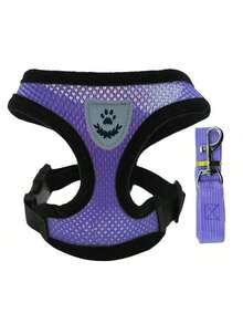 2pcs/Set Ultimate Comfort Mesh Cat/Dog Leash And Harness Set - Breathable, Reflective, Adjustable Pet Vest Harness With Leash, Suitable For Small Dogs And Cats, Easy Walking And Training, Durable - Multicolor - View 46