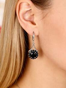 1 Đôi bông tai đá Cubic Zirconia thời trang, phù hợp cho nữ, có thể đeo trong các dịp cưới hỏi, lễ đính hôn, kỷ niệm, tiệc tùng, Ngày Valentine, cũng là món quà tuyệt vời dành cho mẹ, Ngày của Mẹ, v.v. - Bạc - Xem 7
