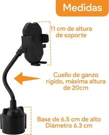 Soporte para Celular Automovil Portavasos Expandible Giratorio 360 Base Porta Celular para Auto Carro para Portavasos de Coche Flexible Ajustable y Universal para Celulares (K610A) - 1 - Ver 8