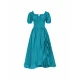 Dark Blue Palace Short-sleeved Dress