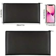 2 Pieces Bank Bag Money , 11x6.1 Inch Pouch Leatherette Security Deposit Bags,Money Pouch Leatherette For Cash Money, Check Wallet, Cosmetics - 2 Pcs - View 2