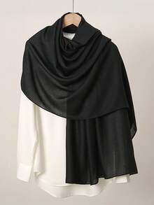 1pc Plain Color Linen Soft Hijab Scarf Shawl,Travel Essential,Holiday - Multicolor - View 9