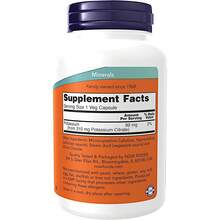 NOW Foods Potassium Citrate 99 Mg, Essential Mineral*, 180 Veg Capsules - 180 Count - View 2