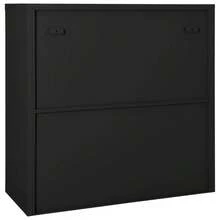 vidaXL Armoire à portes coulissantes avec jardinière Anthracite Acier - Gris foncé - Voir 6