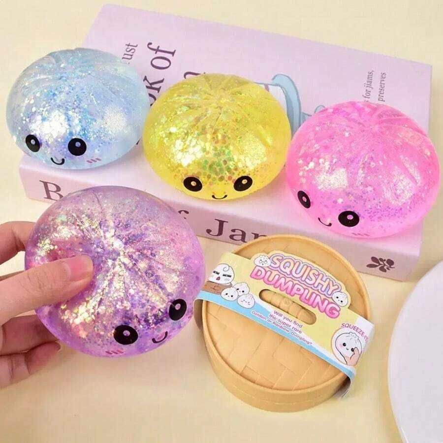 1 món đồ chơi giảm căng thẳng hình bánh bao mềm dẻo, đồ chơi bóp hình bánh bao chân thực, đồ chơi giúp thư giãn, màu ngẫu nhiên