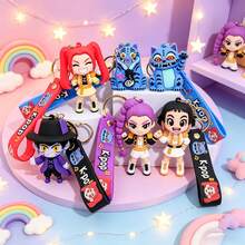 1pc K-Style Keychain, Soft Rubber Anime Character Pendant. Inspired By K-POP, Can Be Used As A Keychain, Phone Charm, And Bag Decoration. Suitable For Daily Use, Graduation Gifts, Souvenirs, And Special Occasion Gifts. Warrior Hunter Themed Design, Very Suitable For K-POP Fans. There May Be Slight Color Differences. - Multicolor - View 1