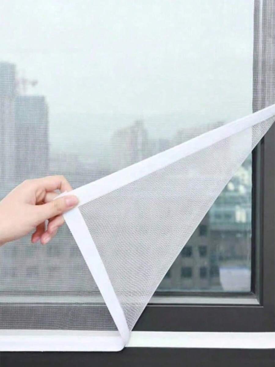 1 pièce Moustiquaire de fenêtre invisible auto-adhésive, protection contre les moustiques en été, facile à utiliser, maille blanche amovible, sans perçage requis, livrée avec fermeture à crochet et boucle - multicolore - Voir 1