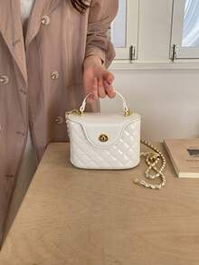 Luxury Niche Rhombus Chain Mini Handbag, New Fashion Women's Bag, Elegant Shoulder & Crossbody Bag - Beige - View 2