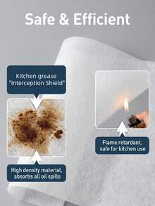 10m/Rollo Película desechable de filtro de grasa, Hojas de filtro antiolores y anticontaminación engrosadas para cocina y hogar, Almohadilla universal absorbente de aceite para escape lateral - Blanco - Ver 4