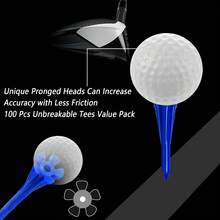 FINGER TEN Golf Tee 1 1/2 Inch 50pcs Plastic Made More Durable And Less Likely To Break Wholesale Pack Stable And Reduces Side Spin Suitable For Men And Women - Blue - View 4
