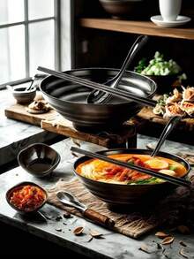 PP Japanese Ramen Bowl, High Quality Wavy Large Capacity Food Bowl, Food Safety Focused, Durable And Unbreakable, Suitable For Home, Restaurant, Food Store, Can Hold Rice And Hot Food, Applicable For Halloween, Christmas, Easter, Thanksgiving, Mother's Day, Valentine's Day And All Seasons - Black - View 9